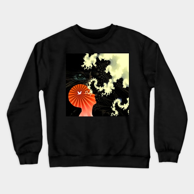 Human head silhouette with bird Crewneck Sweatshirt by rolffimages